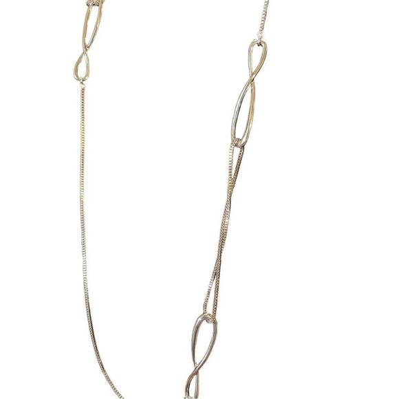 NWT Alfani Silver-Tone Twist Station Strand Necklace, 42" + 2" Extender - Picture 5 of 5